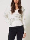 TWINSET Milano ANGORA BLEND JUMPER WITH LACE - 232TP3120 - Tadolini Abbigliamento