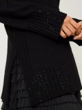 TWINSET Milano WOOL BLEND MAXI JUMPER RHINESTONES - 232TP3402 - Tadolini Abbigliamento