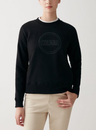 Colmar Originals ROUND-NECK SWEATSHIRT WITH MAXI GLITTER LOGO - 9234 - Tadolini Abbigliamento