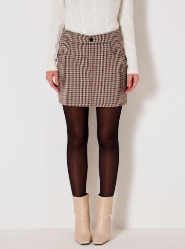 Vicolo CHECK AND SEQUIN MINISKIRT - TR1660 - Tadolini Abbigliamento