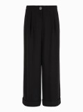 Armani Exchange Wide-leg trousers with turn-up at the bottom in recycled ASV fabric - 3DYP31 1200 - Tadolini Abbigliamento