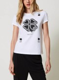 TWINSET Milano T-shirt with four-leaf clover print - 241TP2702 - Tadolini Abbigliamento