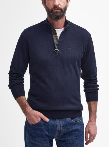 Barbour Cotton half zip jumper - MKN1074 NY91 - Tadolini Abbigliamento