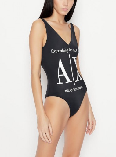 Armani Exchange Costume da bagno intero con logo a contrasto - 943044 - Tadolini Abbigliamento