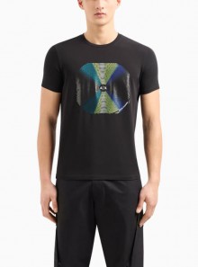 Armani Exchang Slim-fit T-shirt in stretch jersey with abstract print - 3DZTJK - Tadolini Abbigliamento