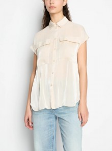 Armani Exchange Shirt with pleats in shiny creponne - 3DYC19 - Tadolini Abbigliamento
