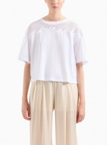 Armani Exchange ASV organic cotton cropped T-shirt - 3DYT34 1000 - Tadolini Abbigliamento