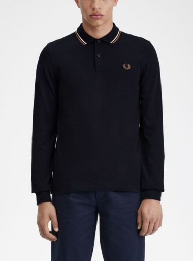 Fred Perry Long-sleeved twin tipped polo shirt - M3636 - Tadolini Abbigliamento