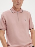 Fred Perry Crepe piqué zip neck polo shirt - M7729 - Tadolini Abbigliamento