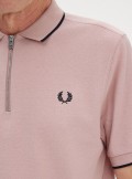 Fred Perry Crepe piqué zip neck polo shirt - M7729 - Tadolini Abbigliamento