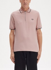 Fred Perry Polo in piqué crêpe con zip sul collo - M7729 - Tadolini Abbigliamento