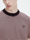 Fred Perry Fine stripe heavyweight T-Shirt - M6581 T89 - Tadolini Abbigliamento