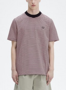 Fred Perry Fine stripe heavyweight T-Shirt - M6581 T89 - Tadolini Abbigliamento