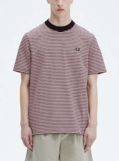 Fred Perry Fine stripe heavyweight T-Shirt - M6581 T89 - Tadolini Abbigliamento