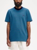 Fred Perry Fine stripe heavyweight T-Shirt - M6581 V35 - Tadolini Abbigliamento