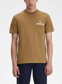 Fred Perry T-shirt in jersey con rovescio a ricci e tasca - M4650 W14 - Tadolini Abbigliamento
