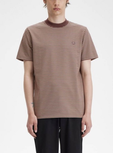 Fred Perry Fine stripe heavyweight T-Shirt - M6581 U85 - Tadolini Abbigliamento