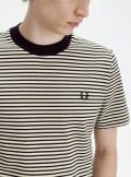 Fred Perry Fine stripe heavyweight T-Shirt - M6581 V54 - Tadolini Abbigliamento